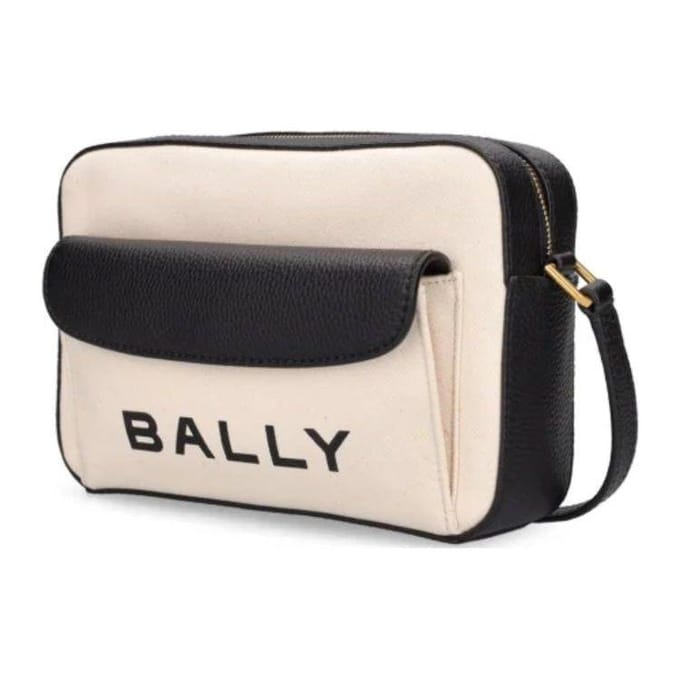 Bally Gold Hardware Kleine Schoudertas van Kalfsleer voor Dames, Zwart Wit 6304578 Basic Set (Bag+Dust Bag) gray