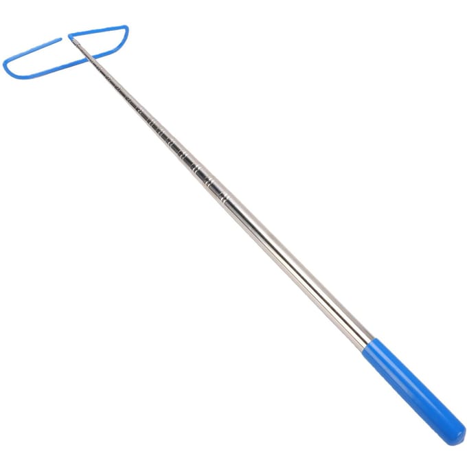 Disc Golf Retriever Disc Grijper met 3 Verwisselbare Haken Dikke Roestvrijstalen Uitschuifbare Stang Rubberen Gecoate Tips gray