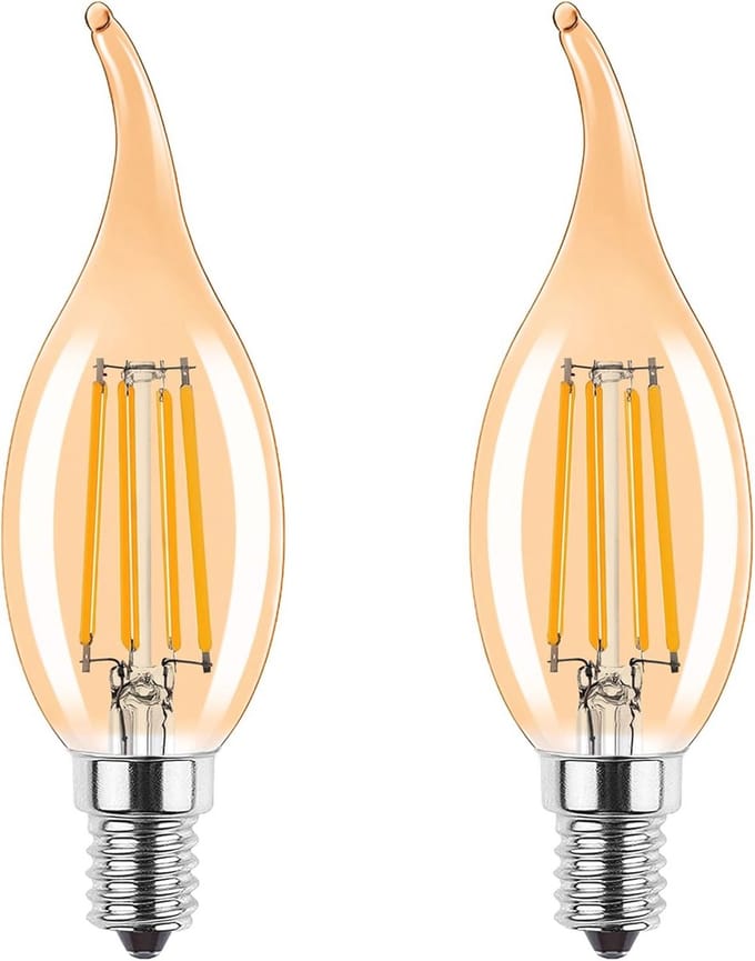 Dimbare Vintage E14 Kaarslamp - 4W Vervangt 35Watt - Set van 2 Warm Wit