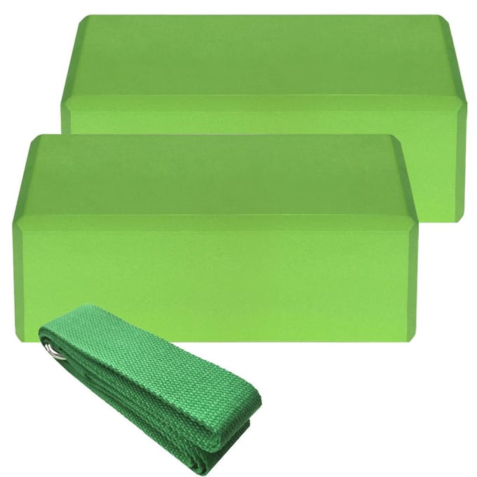 Blocs de Yoga EVA 2 pièces, 1 pièce, sangles de Yoga en coton, blocs de stabilité, ensemble de sangles de Yoga