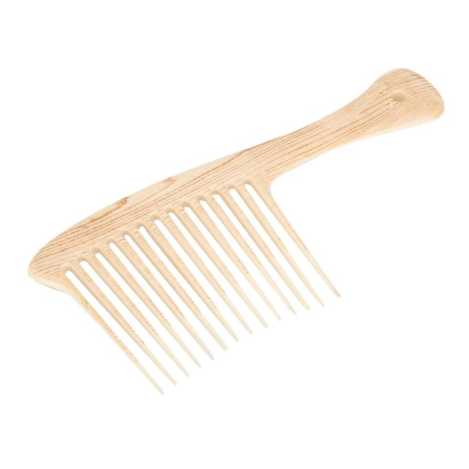 Heren Retro Olie Haar Kapperskam Draagbare Brede Grote Tand Kapselkam beige
