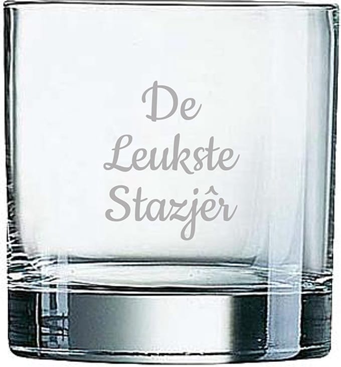 Gegraveerde Whiskeyglas 38cl De Leukste Stazjêr