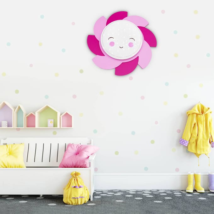 Elobra LED wandlamp Sun Starlight Smile, roze