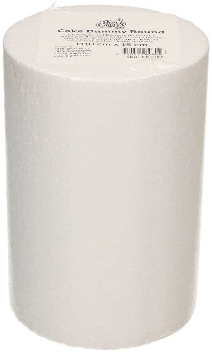 FunCakes Taart Dummy - Piepschuim Blok - Rond - Ø10 cm x 15 cm