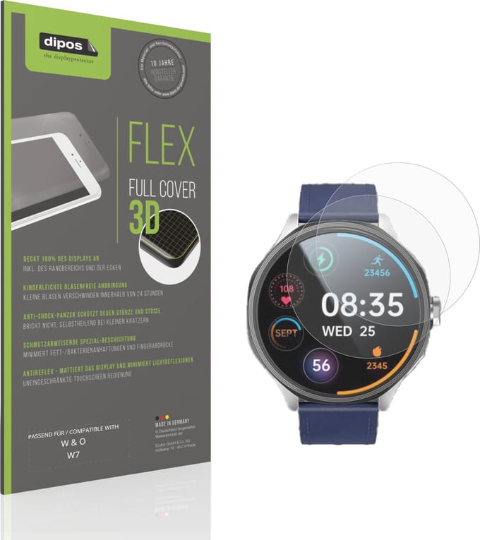 dipos FLEX – 2x Matte Screenprotector geschikt voor W & O W7 | Volledige Schermbescherming | Case-Friendly