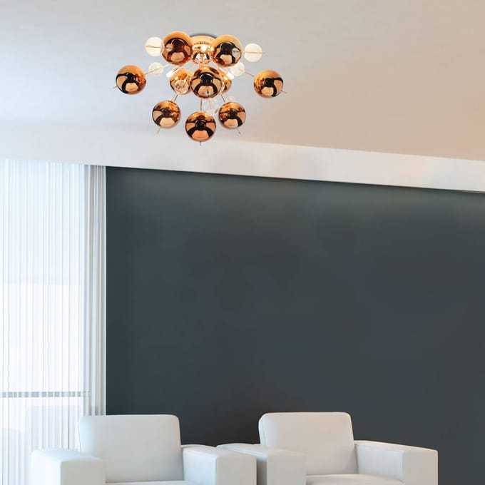 Näve Plafondlamp Explosion met koperkleurige bollen