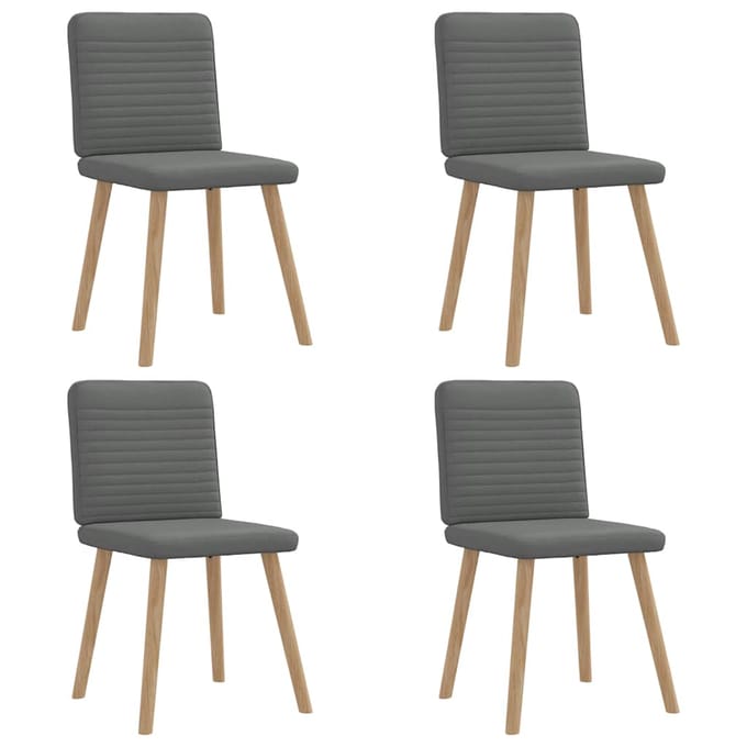vidaXL - Eetkamerstoelen - 4 - st - stof - donkergrijs
