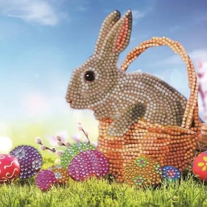 Crystal Card Kit | Diamond painting Little Bunny Basket