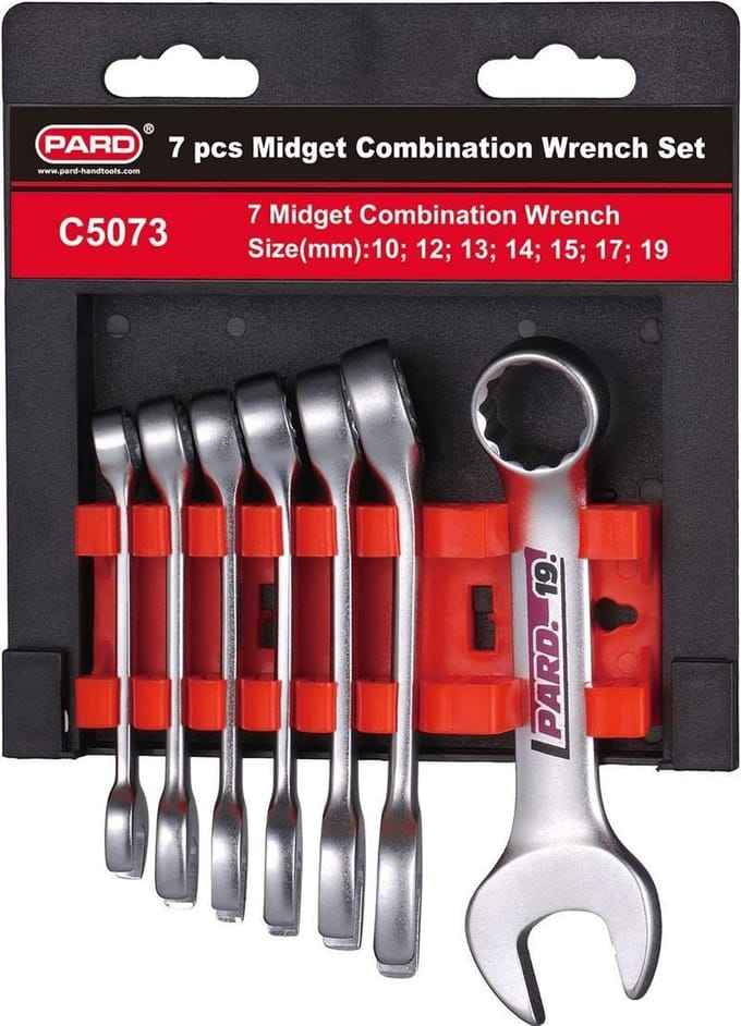 Midget Combinatie ringsteeksleutelset, 7-delig