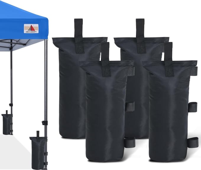 Industriële Grade Gazebo Gewichtszakken - 120lbs - 4 Pack - Zwart