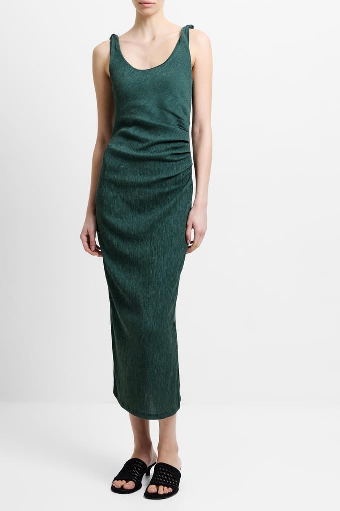 French Connection Trixie Text Knot Strap Midi Jade Green Größe: M | Midikleider Outlet | Damen | Grün