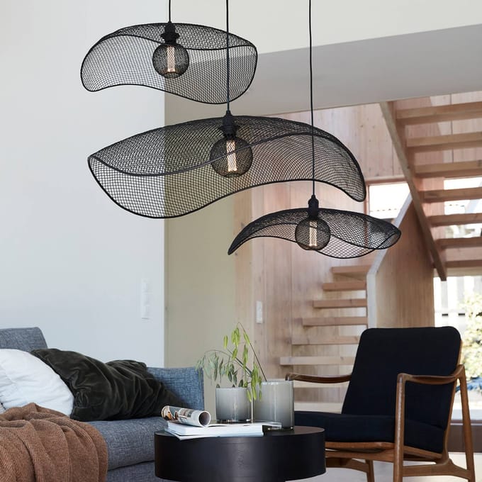 PR Home Hanglamp Vivi, Ø 61 cm, zwart, metaal
