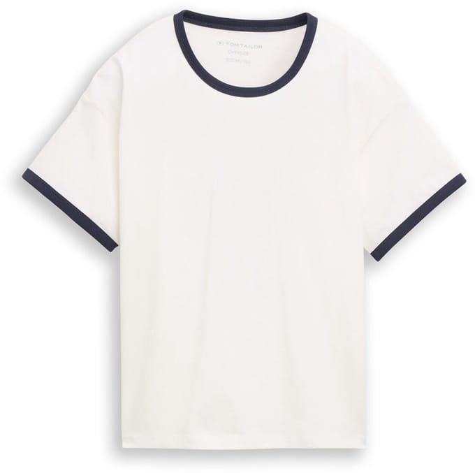 Tom Tailor - Oversized T-shirt met print - Maat 176 - Whisper White