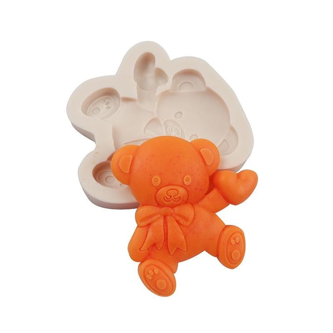 1 stuks Hartvormige Teddybeer Siliconen Mal one-size grijs