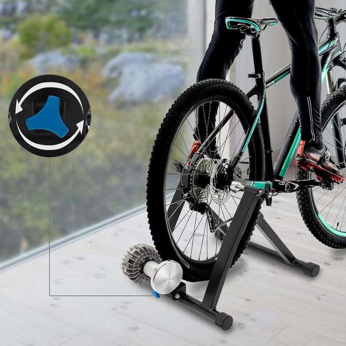 Fiets Rollentrainer - Indoor Trainer - Thuis Trainen - Stabiele Constructie - 55 x 48 x 40 cm - Zwart
