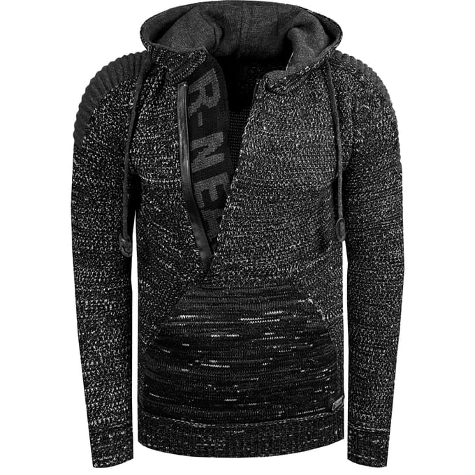 Chunky contrasterende hoodie met 1/2 rits