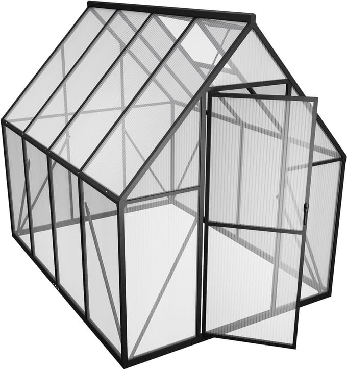 Inloop Tuinkas Aluminium met PC Platen voor Tuin en Buiten