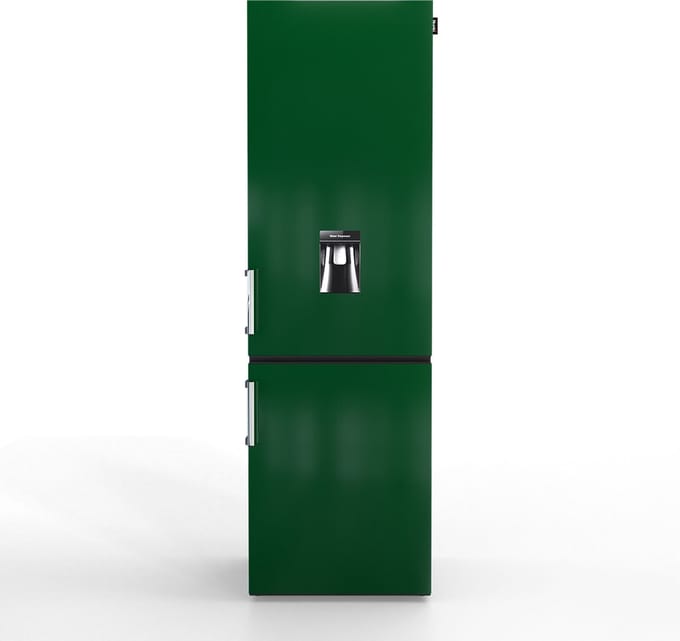 Nunki Large H2O – Koel-vriescombinatie – Waterdispenser – E-klasse – 268 liter – Front Dark Green Gloss