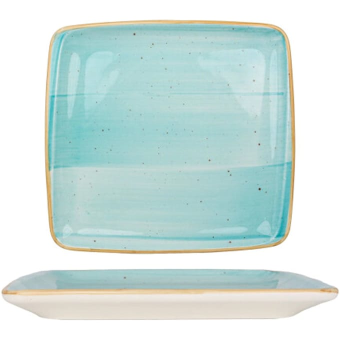 Bonna Serveerschaal - Aqua - Porselein - 22x20 cm - set van 2