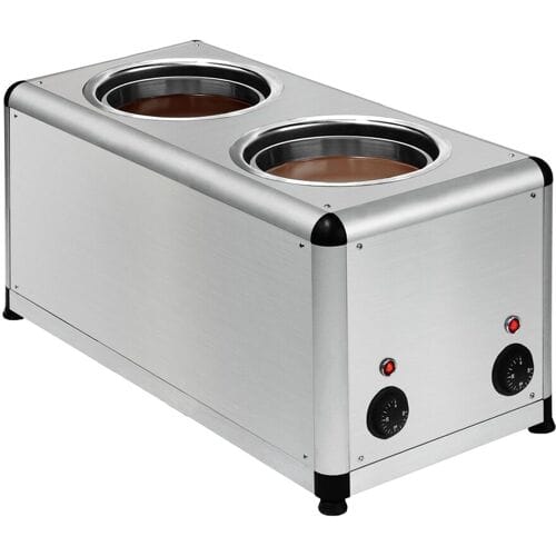 GGM Gastro Schokoladenschmelzgerät - 2x 7 Liter - 1 kW Zilver