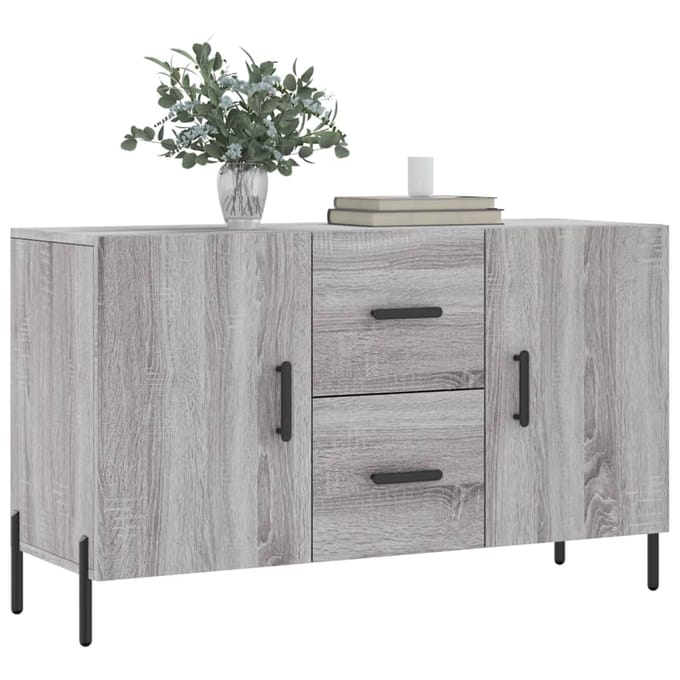 vidaXL - Dressoir - 100x36x60 - cm - bewerkt - hout - grijs - sonoma - eikenkleurig