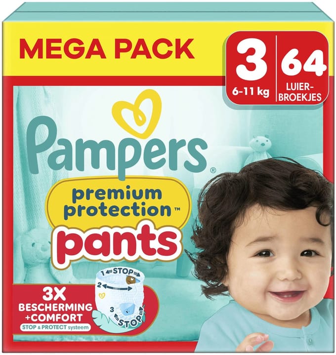 Pampers - Premium Protection Pants - Maat 3 - Mega Pack - 64 stuks - 6/11 KG