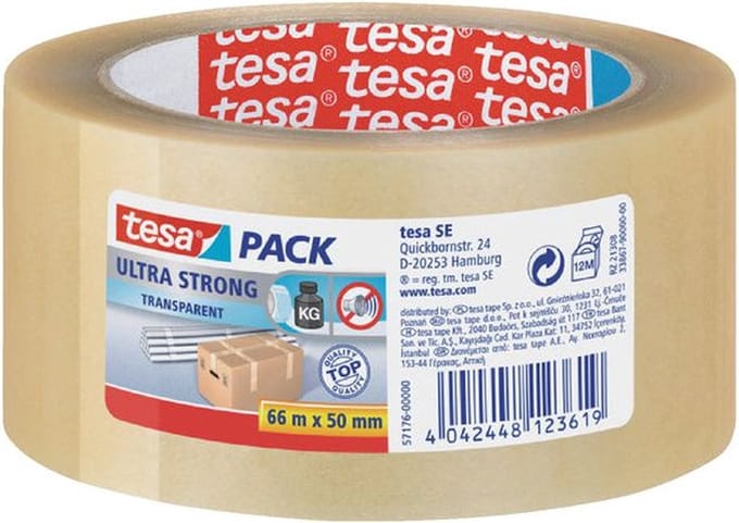 Verpakkingstape tesapack® Ultra Strong 66mx50mm transparant | 36 stuks