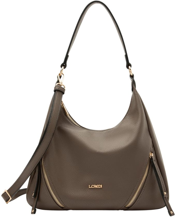 L.CREDI Priscilla Schoudertas 33 cm - Dames - dark taupe