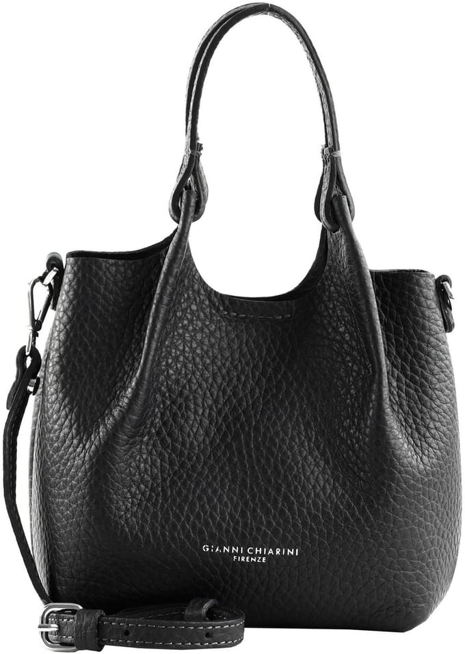GIANNI CHIARINI Leren handtas schoudertas Dua Handbag Nero zwart