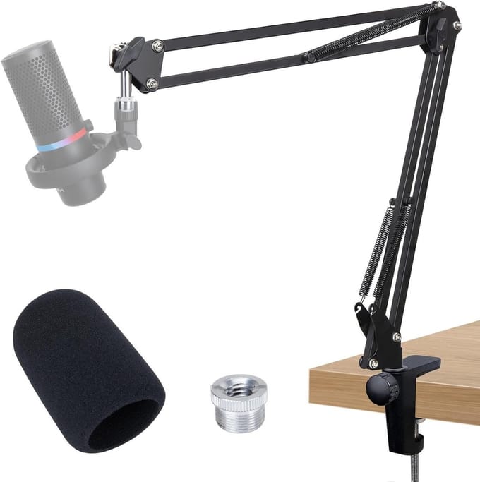 Microfoon Arm - Boom Arm - Professioneel Gebruik - Verstelbaar & Stabiel - Tot 70 cm - Zwart
