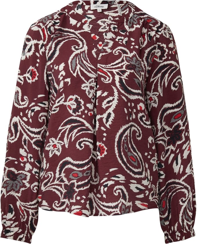 s.Oliver - female - Gestructureerde blouse van viscosemix met all-over print