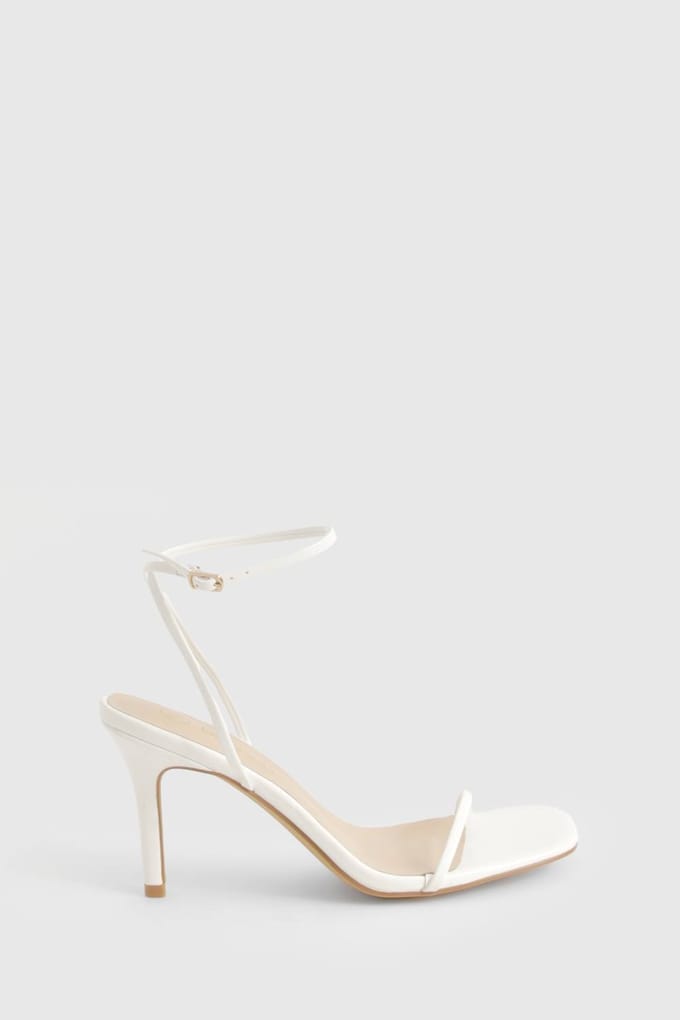 boohoo Dames Bijna Onzichtbare Lage Stiletto Hakken | Wit | Maat: 40