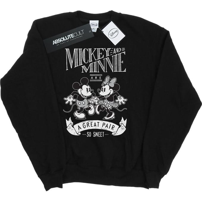 Disney Dames/Dames Mickey en Minnie Mouse Groot Paar Sweatshirt (Zwart)
