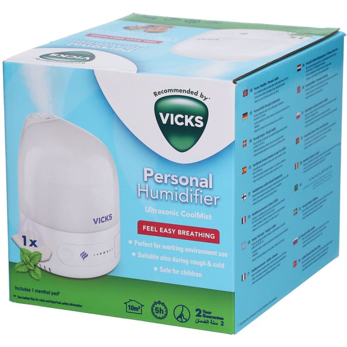 Vicks® Personal CoolMist Ultraschall-Luftbefeuchter VUL510E4 mit VapoPad 1