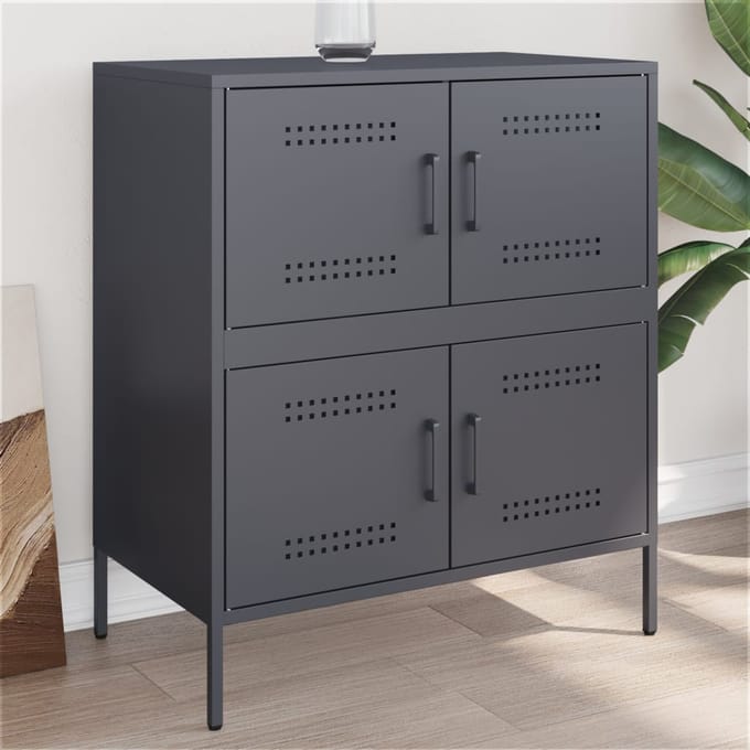 vidaXL - Dressoir - 68x39x79 - cm - staal - antracietkleurig