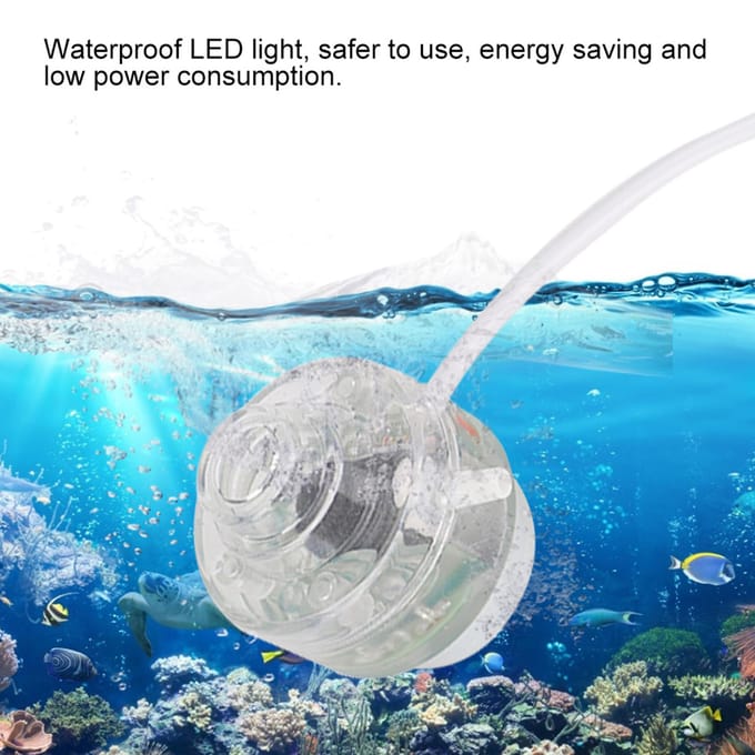 Aquarel LED Bubbellamp Kleurrijke Waterdichte Lamp Aquarium Accessoires gray