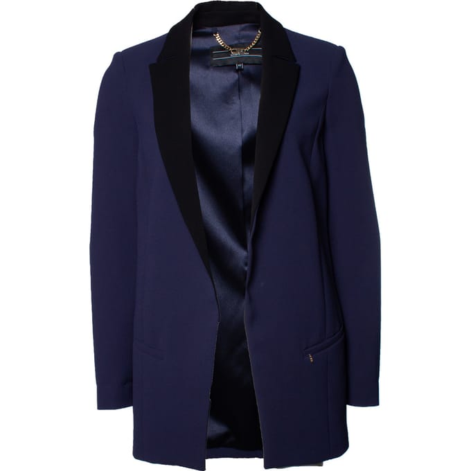 Elisabetta Franchi, Blauwe blazer met zwarte revers