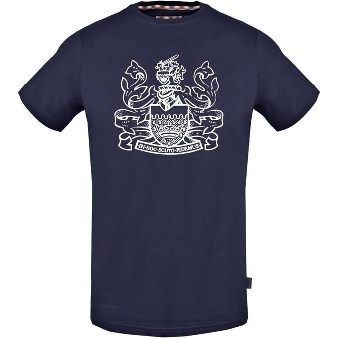 Aquascutum Heren-Kerst T-Shirt (Marineblauw)