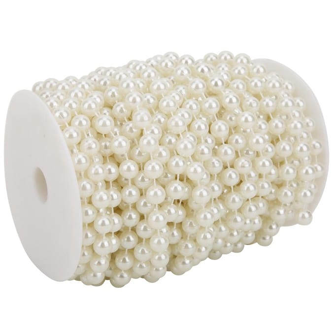 10mm Parelkraal String 20m ABS Imitatie Parelkraal Kledingaccessoires voor DIY Deurdecoratie Beige beige