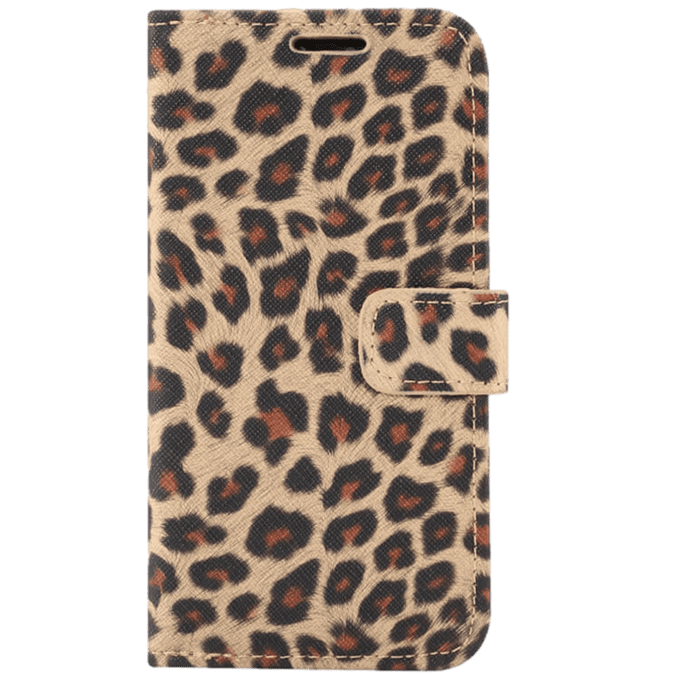 Vili iPhone 13 Pro Luipaardprint Bookcase Hoesje  Bruin