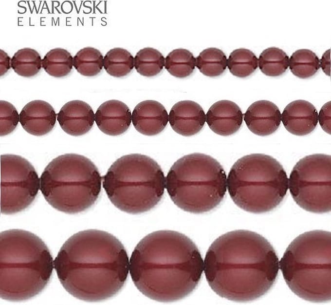 Swarovski Elements, 100 stuks Swarovski Parels, 4mm, bordeaux (5810)
