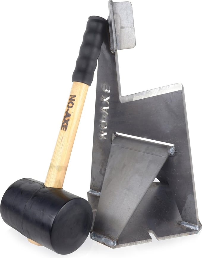 NO-AXE Houtklover Blank Actie – Inclusief Hamer & Syttis Aanmaakbollen