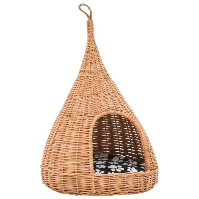 Maison Exclusive - Panier pour chats avec coussin 40x60 cm Saule naturel blanc