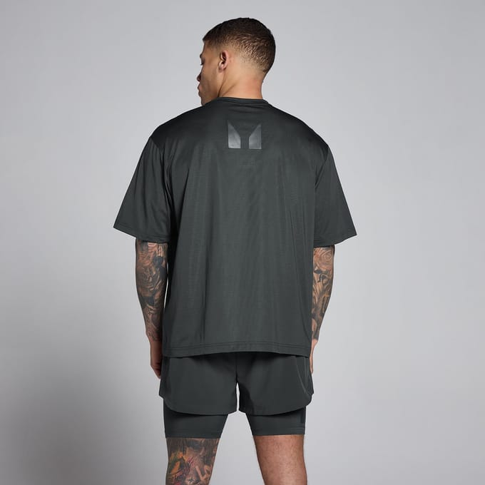 MP Men's Hybrid Oversized Mesh T-Shirt - Gewassen Zwart - M