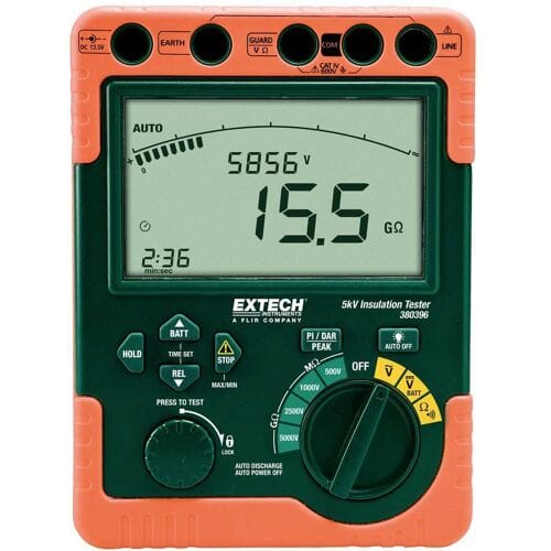 Extech 380396 Isolatiemeter 500 V, 1000 V, 2500 V, 5000 V 60 GΩ