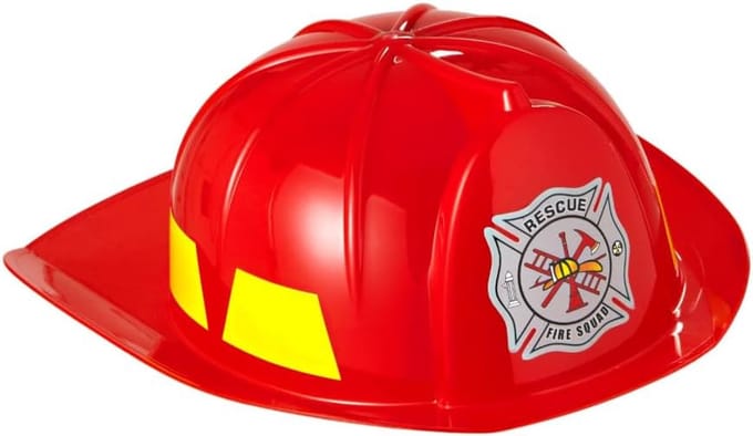 Kinder Brandweerhelm - Verkleed Accessoire - Carnaval Feest - Lichtgewicht PP - Rood