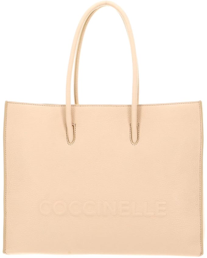 COCCINELLE Leren handtas Myrtha Maxi Log Handbag Grained Leather Betulla abrikoos