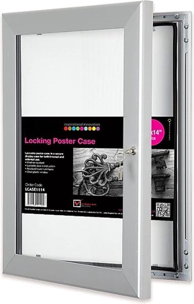 Aluanz Postervitrine A2 – Waterdichte Buitenvitrine – Afsluitbare Wandvitrine – Aluminium – Binnen & Buiten – 42 x 59,4 cm