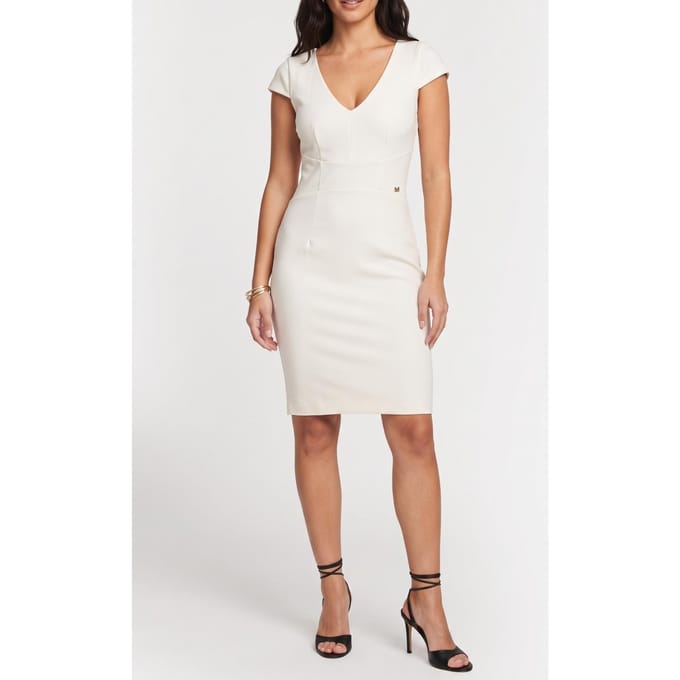 GUESS Odette Dress Pale Pearl Taglia: 48 | Abiti Midi Outlet | Donna | Bianco