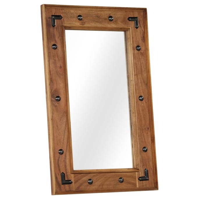 vidaXL - Spiegel - 50x80 - cm - massief - acaciahout